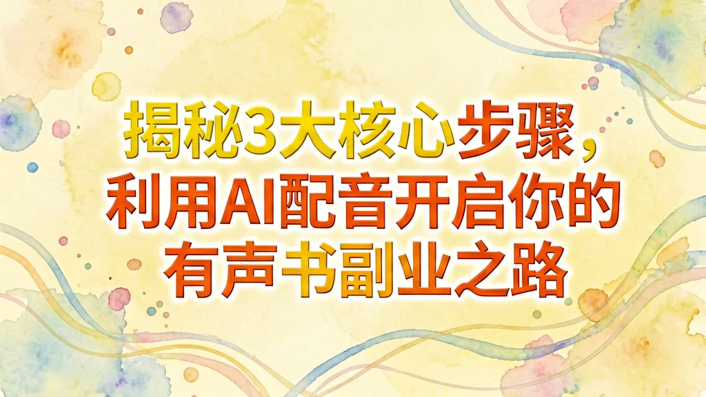 揭秘3大核心步骤,利用AI配音开启你的有声书副业之路 揭秘3大核心步骤,利用AI配音开启你的有声书副业之路