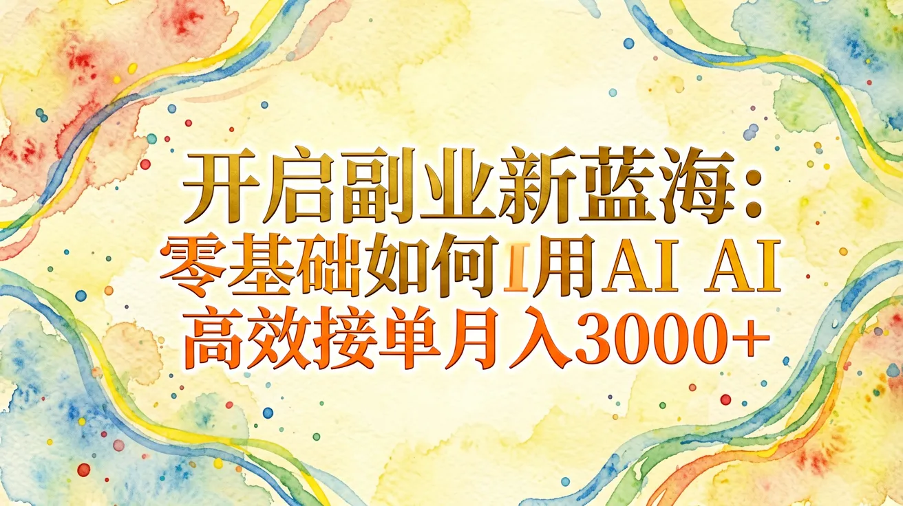 开启副业新蓝海:零基础如何用AI高效接单月入3000+ 开启副业新蓝海:零基础如何用AI高效接单月入3000+
