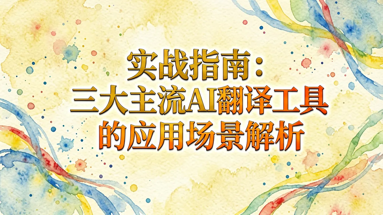 实战指南：三大主流AI翻译工具的应用场景解析