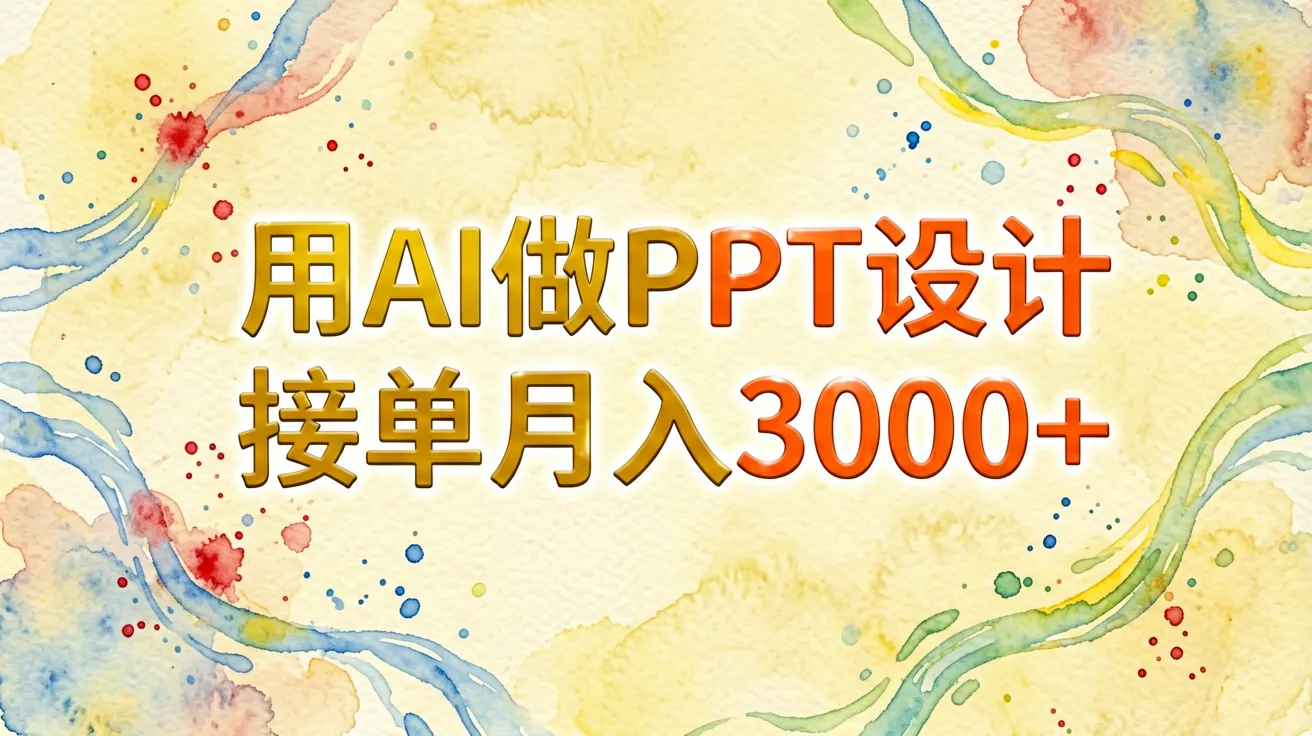用AI做PPT设计接单月入3000+ 用AI做PPT设计接单月入3000+