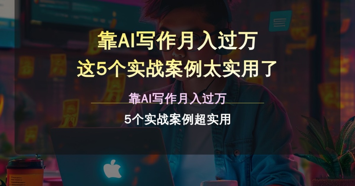 靠AI写作月入过万 这5个实战案例太实用了