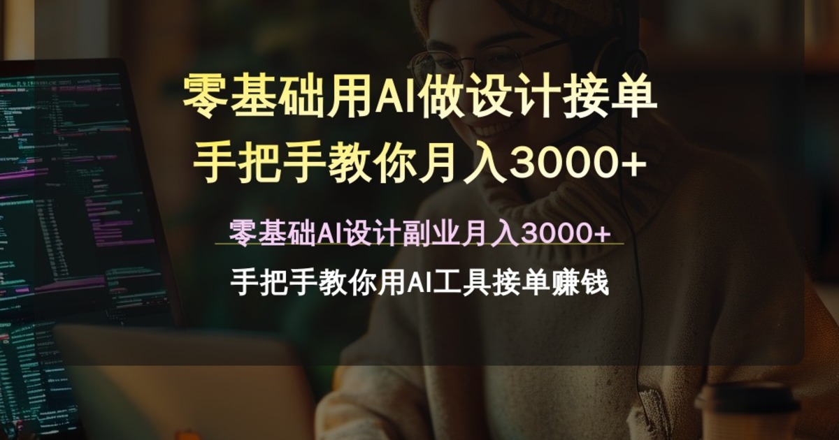 零基础用AI做设计接单 手把手教你月入3000+