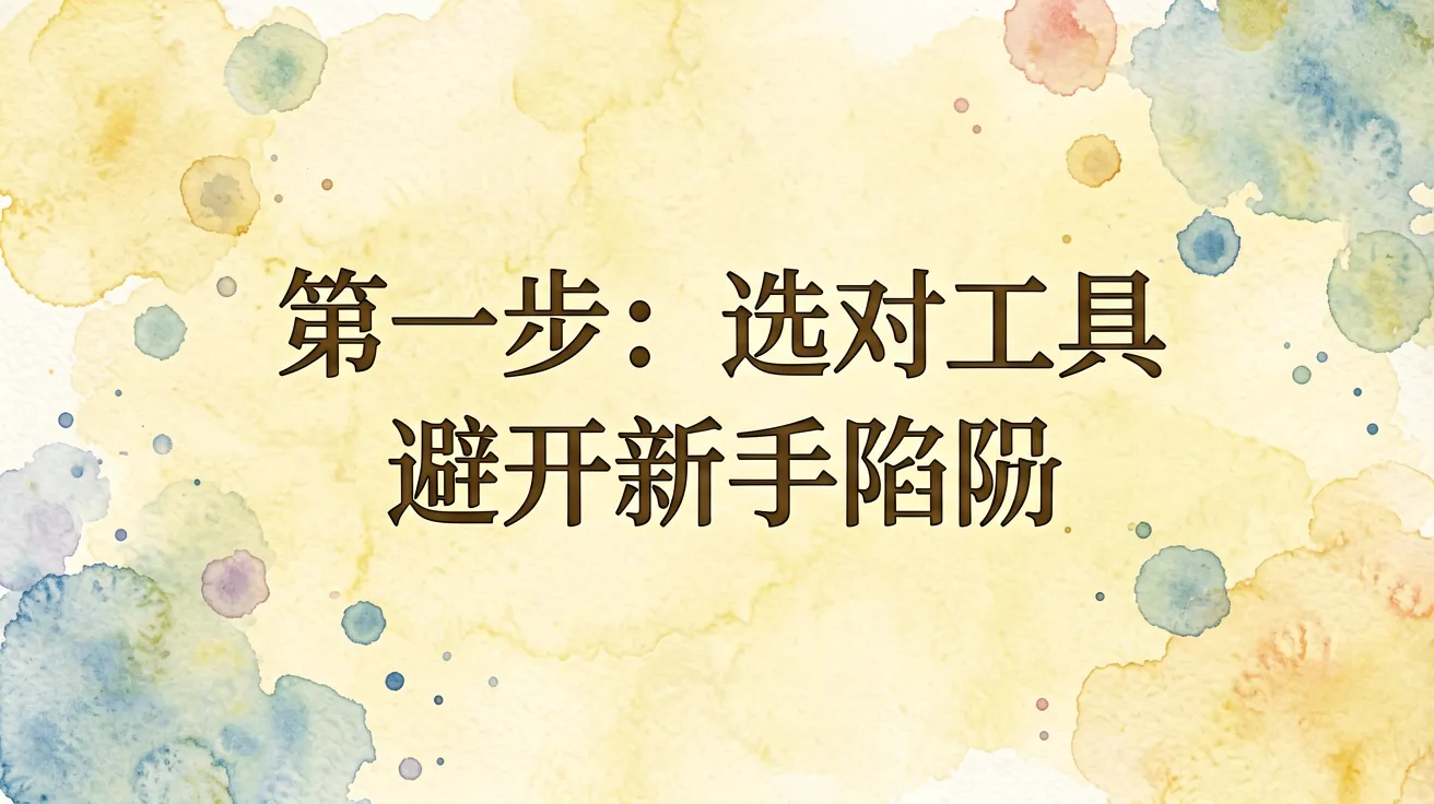 第一步：选对工具，避开新手陷阱