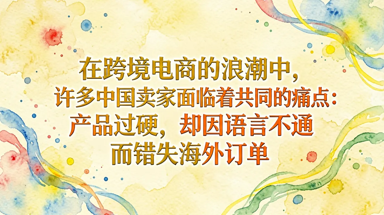 在跨境电商的浪潮中,许多中国卖家面临着共同的痛点:产品过硬,却因语言不通而错失海外订单