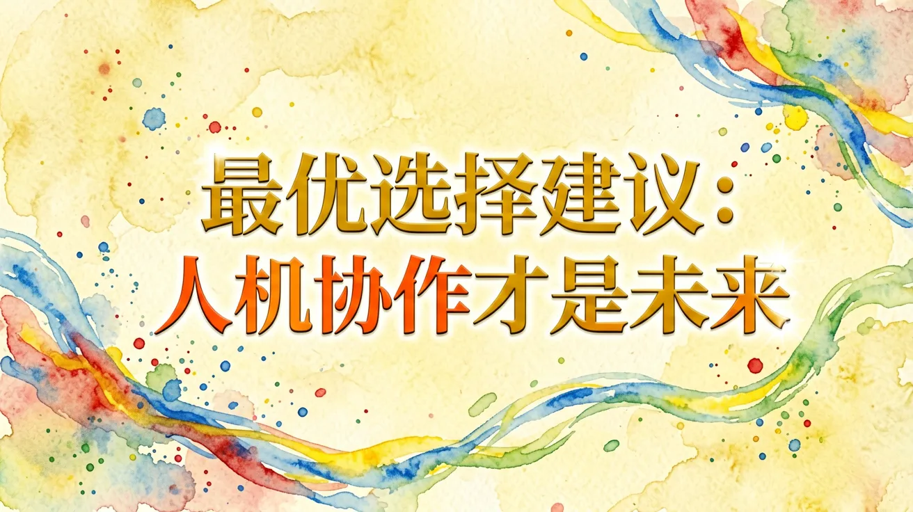 最优选择建议:人机协作才是未来 最优选择建议:人机协作才是未来