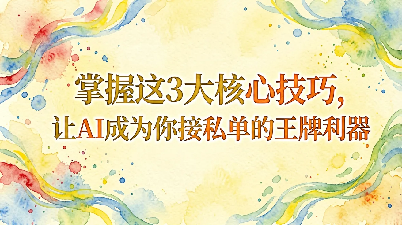 掌握这3大核心技巧,让AI成为你接私单的王牌利器 掌握这3大核心技巧,让AI成为你接私单的王牌利器