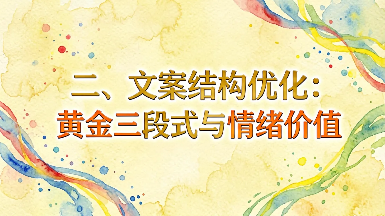 二、 文案结构优化:黄金三段式与情绪价值