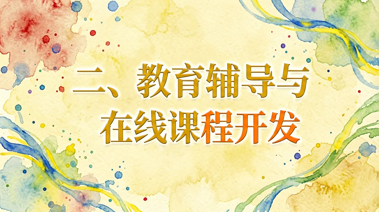 二、教育辅导与在线课程开发