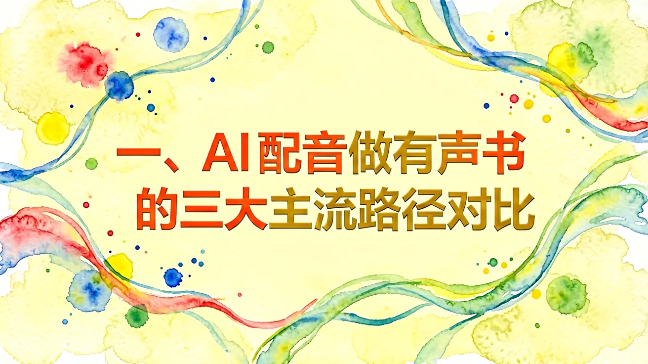 一、AI配音做有声书的三大主流路径对比