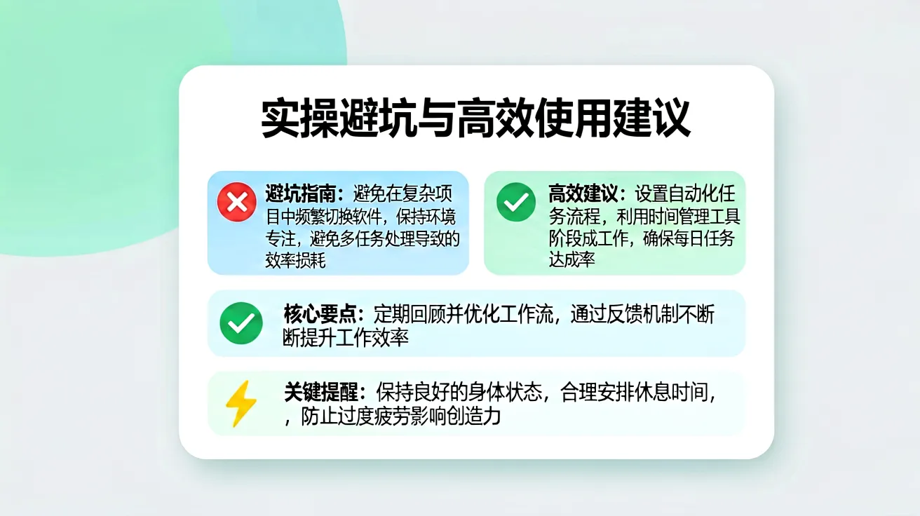 实操避坑与高效使用建议 实操避坑与高效使用建议