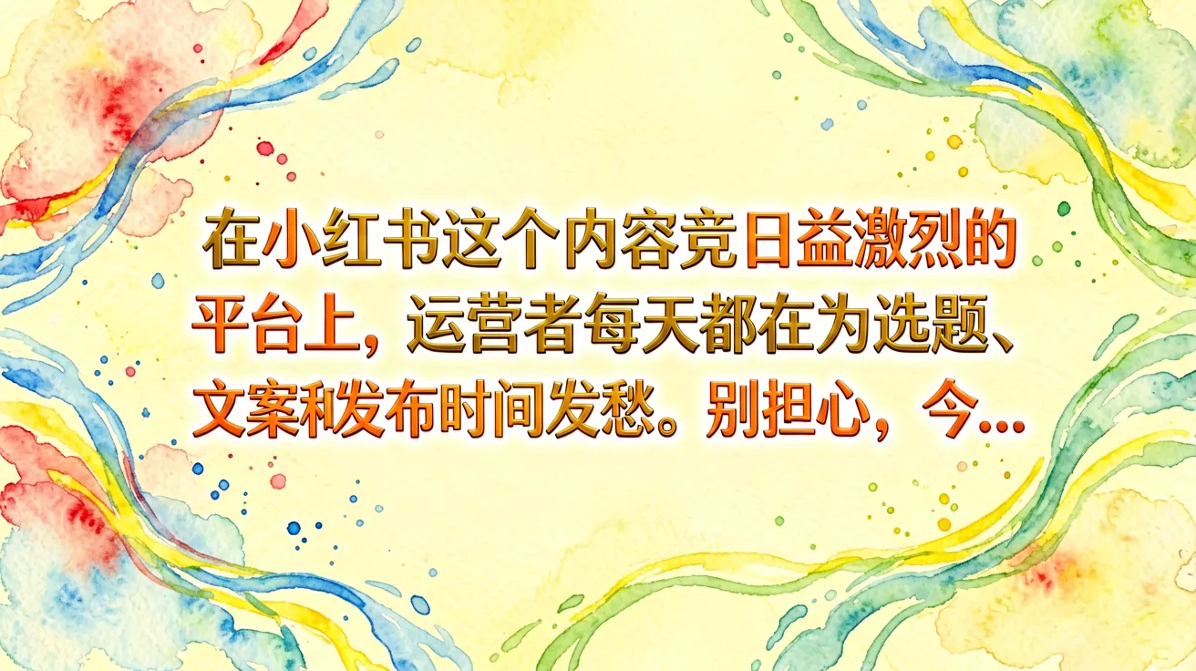 “`html在小红书这个内容竞争日益激烈的平台上，很多运营者每天都在为选题、文案和发布时间发愁。别担心，今…