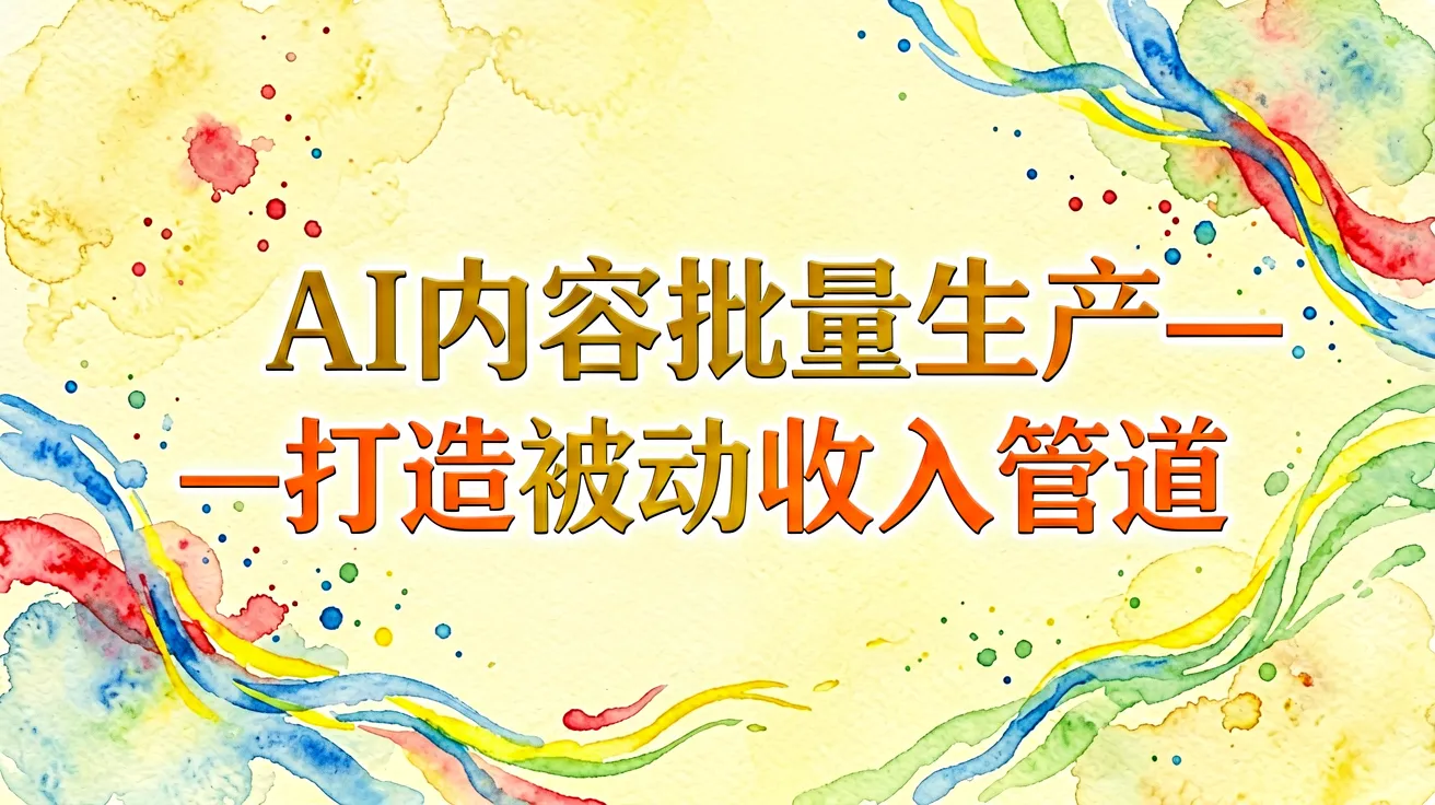 AI内容批量生产——打造被动收入管道 AI内容批量生产——打造被动收入管道