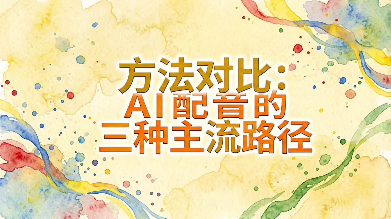 方法对比：AI配音的三种主流路径