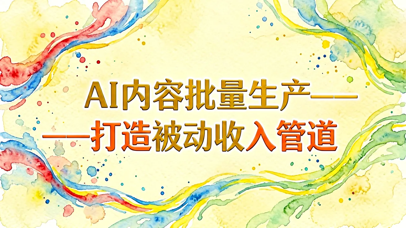AI内容批量生产——打造被动收入管道