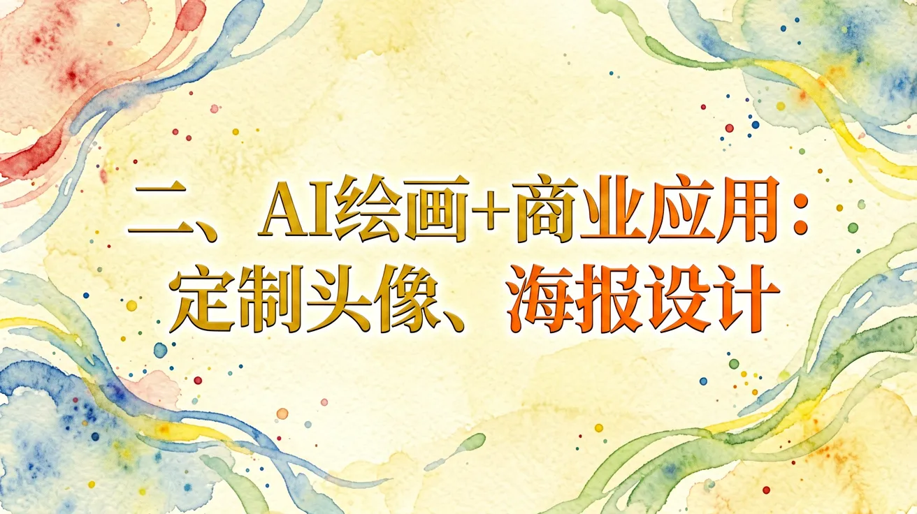 二、AI绘画+商业应用：定制头像、海报设计