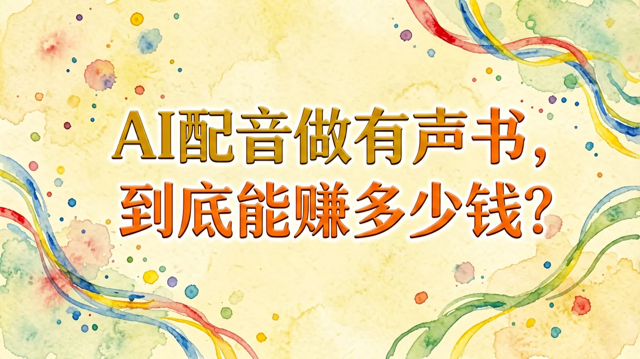 AI配音做有声书，到底能赚多少钱？