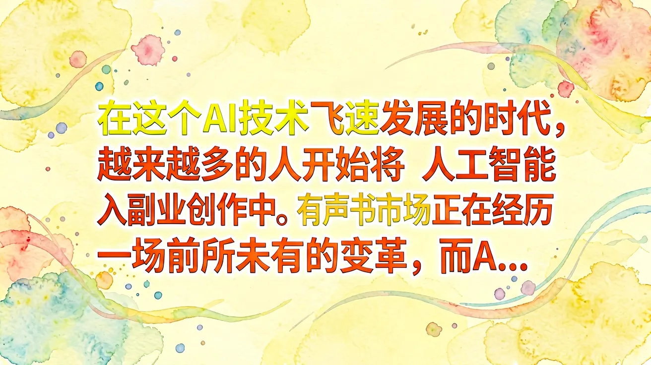 在这个AI技术飞速发展的时代,越来越多的人开始将人工智能融入副业创作中。有声书市场正在经历一场前所未有的变革,而A…
