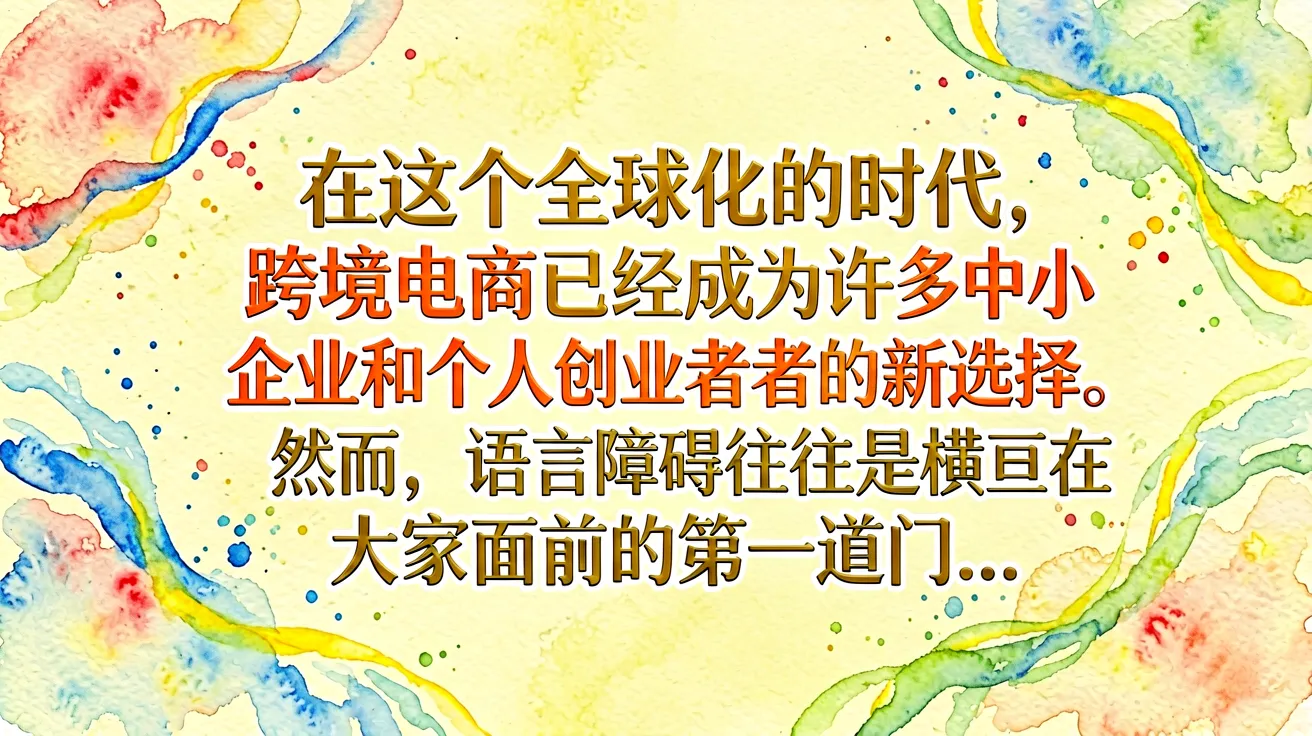 在这个全球化的时代,跨境电商已经成为许多中小企业和个人创业者的新选择。然而,语言障碍往往是横亘在大家面前的第一道门…