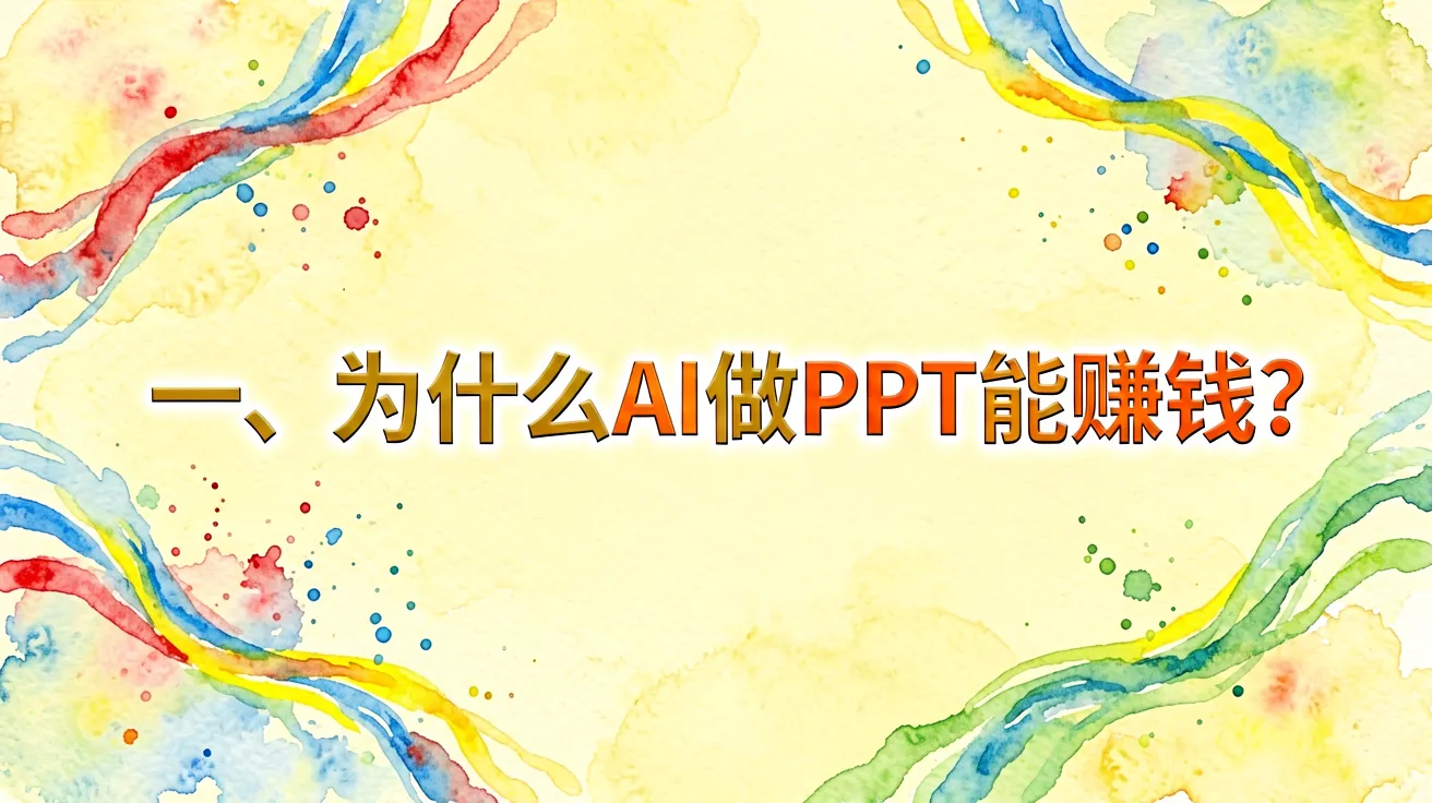 一、为什么AI做PPT能赚钱?