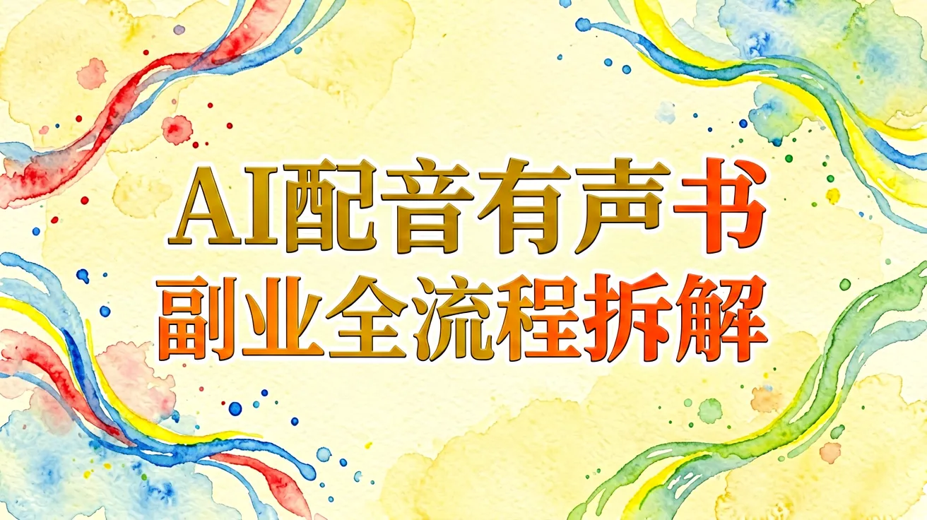 AI配音有声书副业全流程拆解