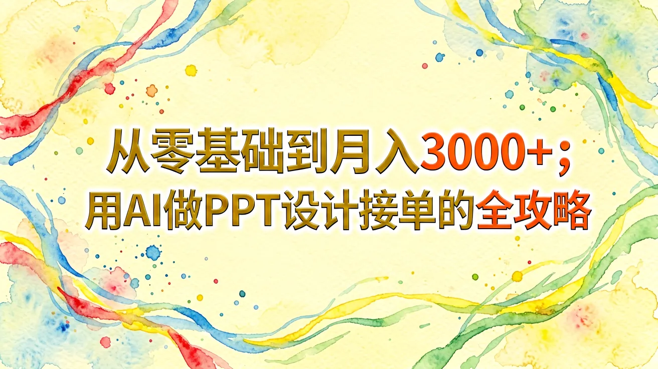 从零基础到月入3000+:用AI做PPT设计接单的全攻略