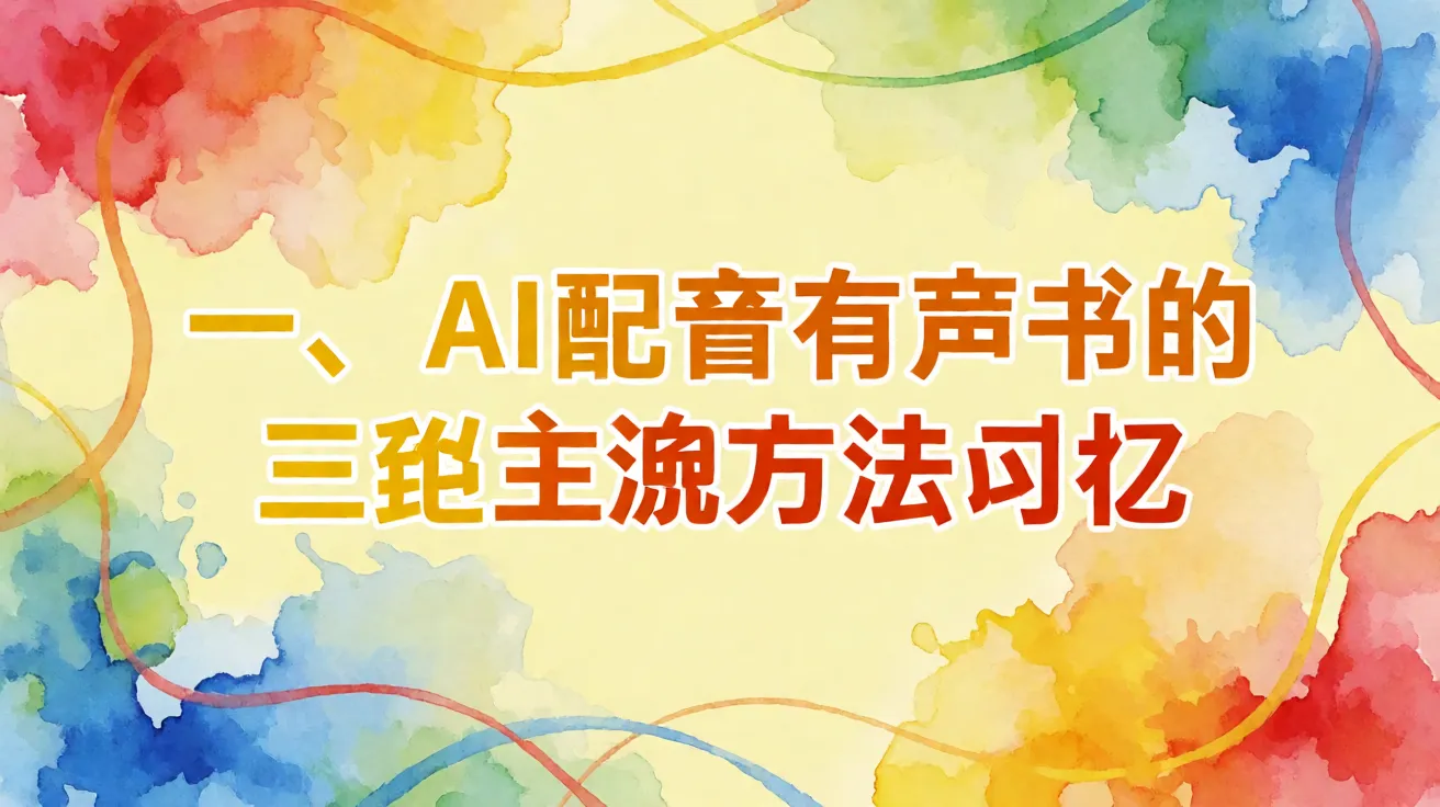 一、AI配音有声书的三种主流方法对比