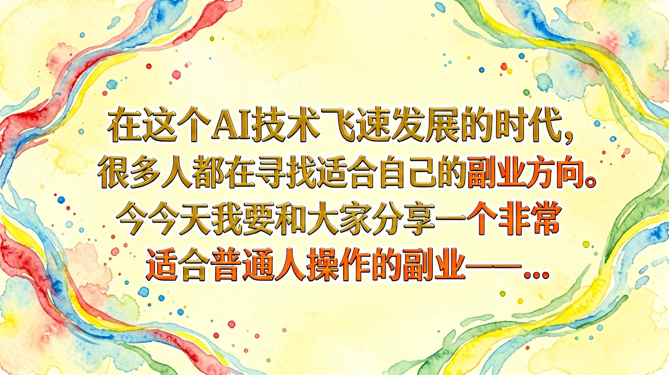 在这个AI技术飞速发展的时代,很多人都在寻找适合自己的副业方向。今天我要和大家分享一个非常适合普通人操作的副业——…