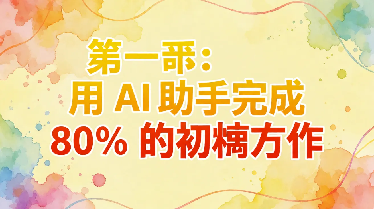 第一步:用AI助手完成80%的初稿写作